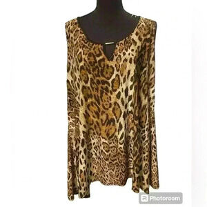 Lavish Plus sleeveless leopard print in black tan & cream women’s size 3X